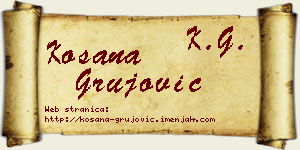 Kosana Grujović vizit kartica